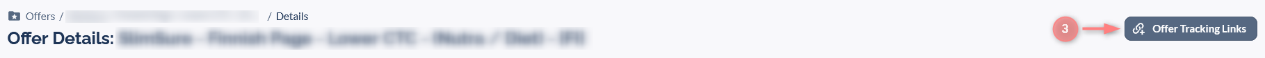 Dentro da oferta: botão Offer Tracking Links abre o gerador.