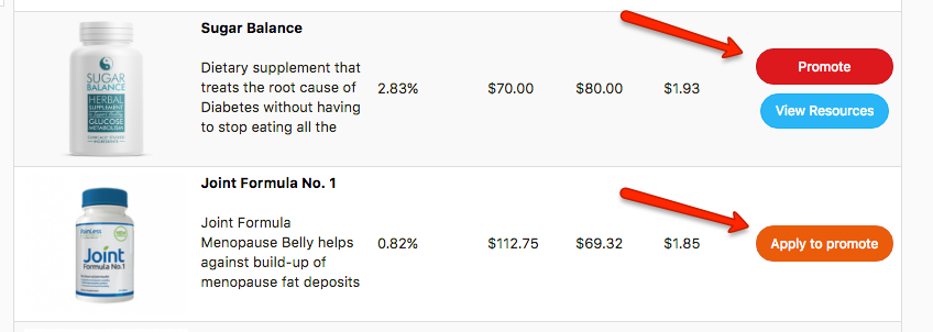 Painel da BuyGoods — pegando o link de afiliado da oferta.